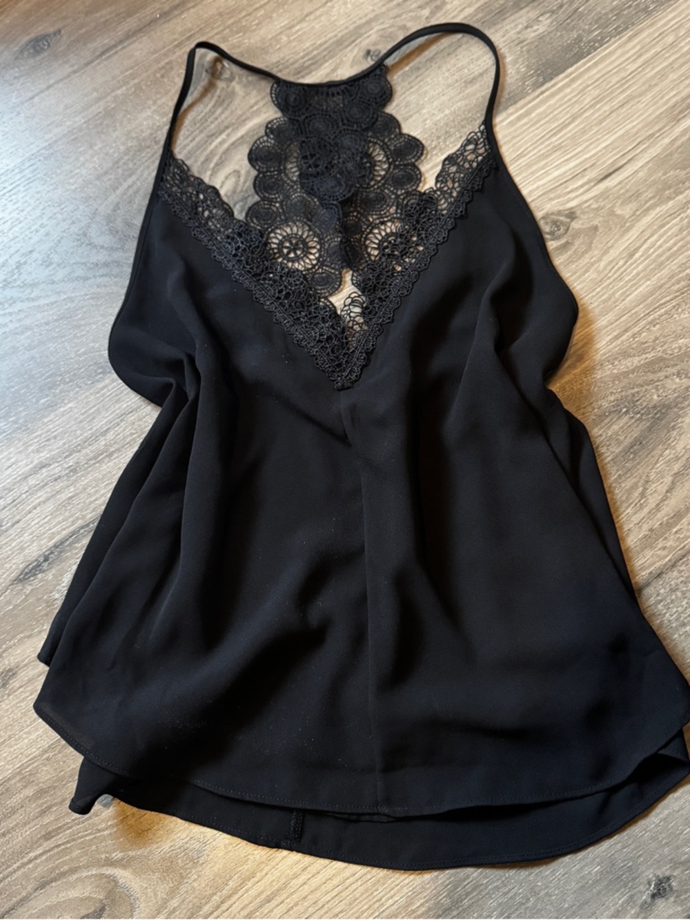 ASTR the Label Black Lace Halter Cami
